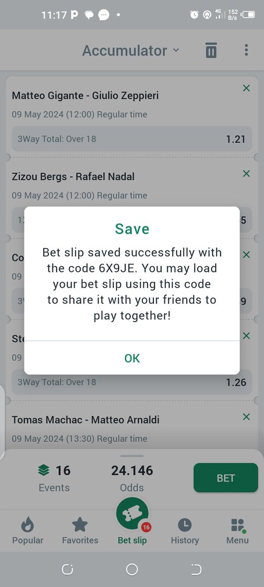 ATP Rome Tennis 3Way Total 🔥 Let's Play Again 🍻 📌 2️⃣4️⃣+ Odds Code 👉 6X9JE Bookie 👉 @BetwinnerNg Not on? Register👇 bwredir.com/1U8d?p=%2Fregi… Use Promo Code WOOZZAA Good luck 🤞 RT✅