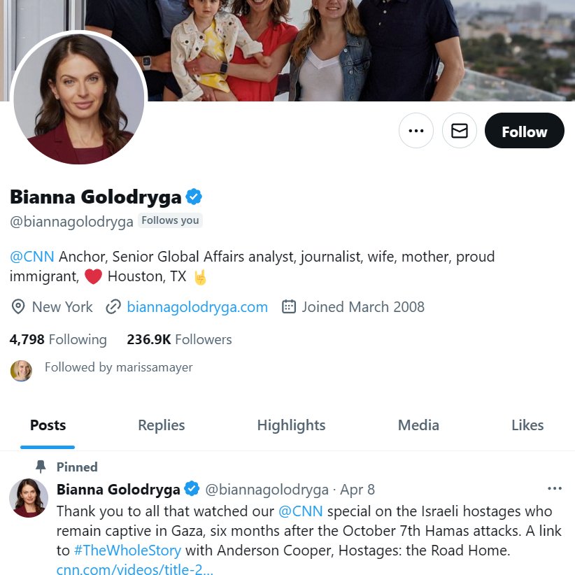 🆕 @marissamayer has started following @biannagolodryga