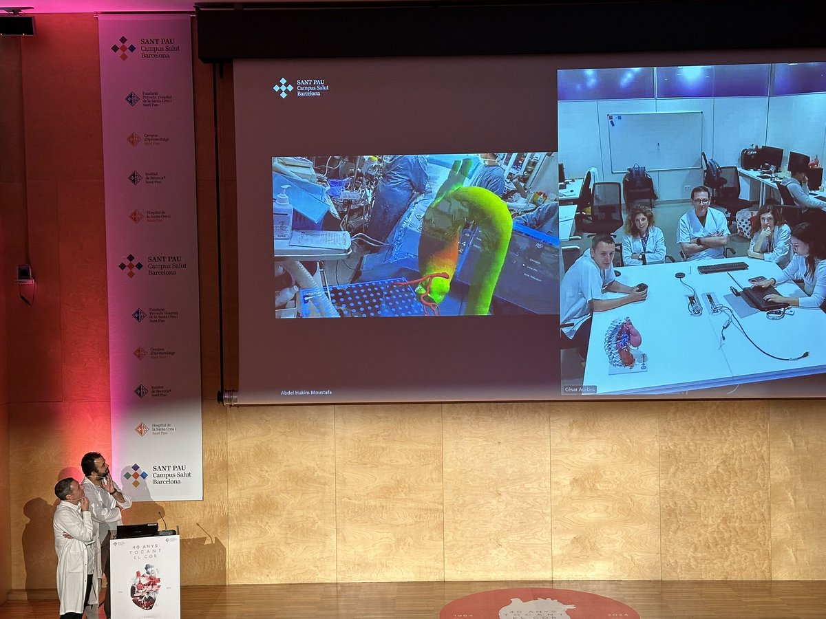 Els doctors @AMoustafa_MD i Manel Tauron ens han parlat de l’aplicació de la tecnologia 3D en el camp del trasplantament cardíac #40AnysTocantElCor #SantPau