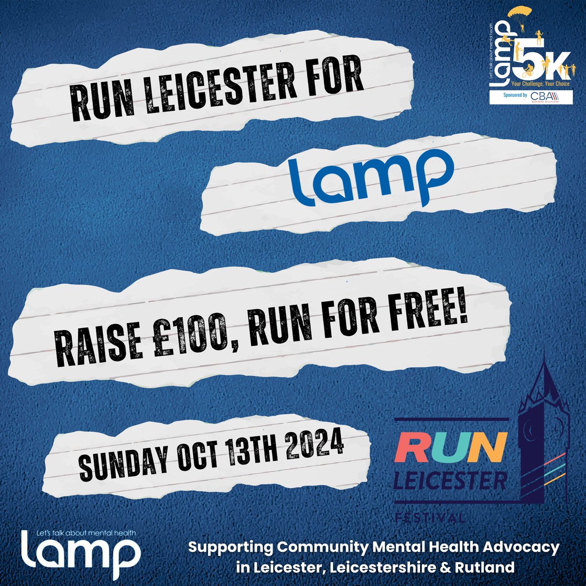 Do you want to run the <a href="/LeicsMarathon/">Run Leicester Festival</a> for Community Mental Health Advocacy in Leicester?

And do you want to do it for FREE?

Raise £100 for <a href="/LAMPCharity_/">Lamp</a> and we’ll cover your fees.

Email Fundraising@LampDirect.org.uk for details 💙