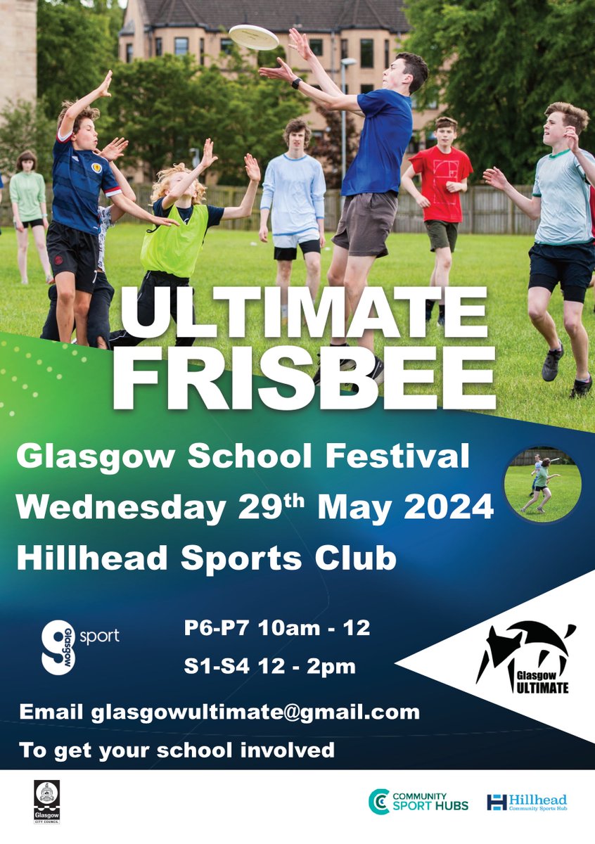 We are running a school festival on Wednesday 29th May at Hillhead Sports Club.  

Get in touch if you would like to get your school involved. No previous experience necessary!

<a href="/HillheadSports/">Hillhead Sports Club</a> 
<a href="/PEPASSGlasgow/">PEPASS Glasgow</a> @JHemminsgley @activeschoolsMO