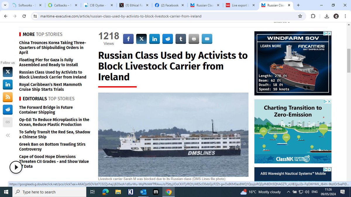 'An animal activist group cleverly used the sanctions against Russia' We just want the law to be enforced ☺️ It's not the first time we've scuppered these shipments. In 2020 we got the licences revoked for 3 livestock vessels - once again we knew more than the authorities....…