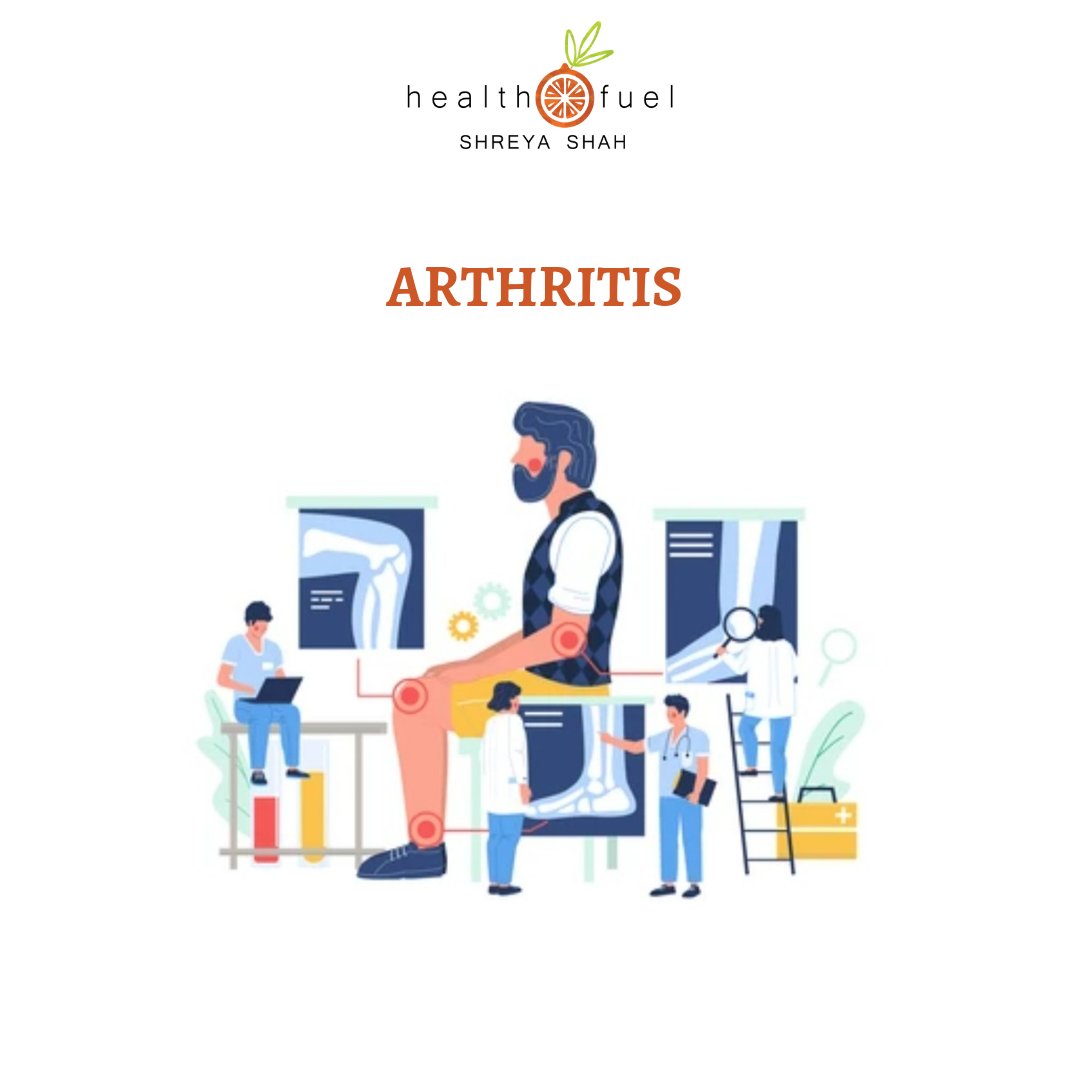 🚨Arthritis 
More than 180 million people in India are affected by arthritis

Arthritis is a common medical condition in which the patients suffer from pain due to swelling&inflammation around joints

A thread🧵on causes,symptoms dietary &lifestyle changes to manage arthritis 👇