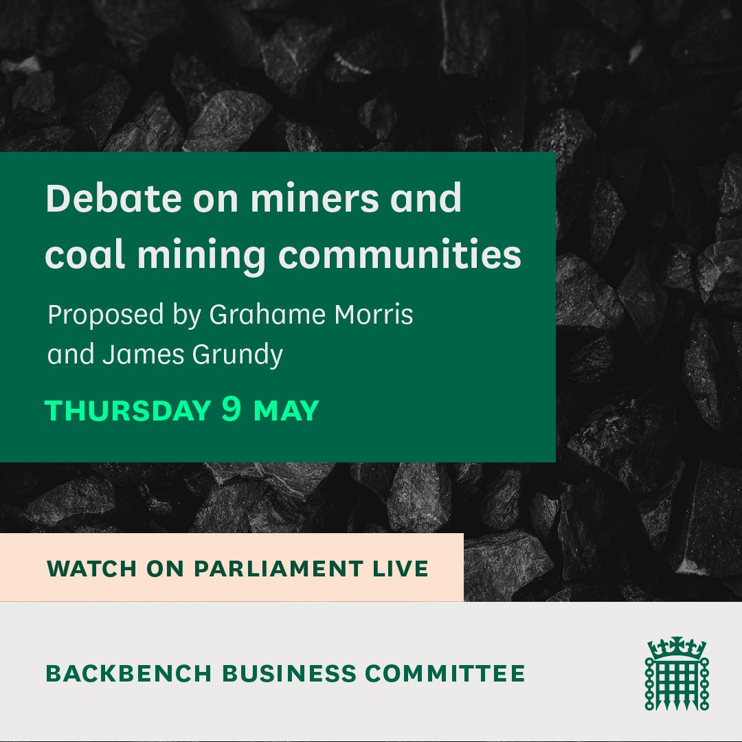 MPs are holding a debate on miners and mining communities, proposed by @grahamemorris and James Grundy MP. 📚Read the @commonslibrary debate pack: commonslibrary.parliament.uk/research-brief… 📺Watch on Parliament live: parliamentlive.tv/Commons