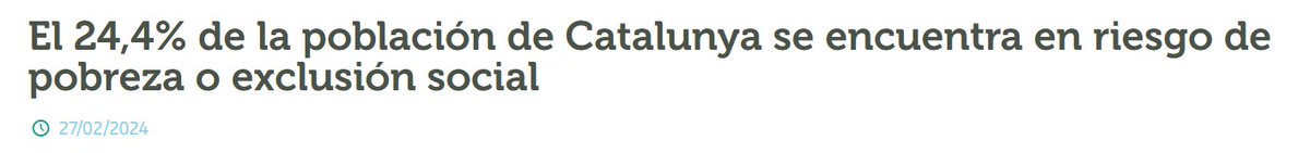 Este Domingo son las elecciones en Catalunya.

Ni una sola palabra de que el 25% de la población se encuentra en riesgo de pobreza o exclusión social. 

Mientras, los bancos siguen inflando sus bolsillos. La riqueza está, solo hace falta redistribuirla.
#EleccionsCatalanes