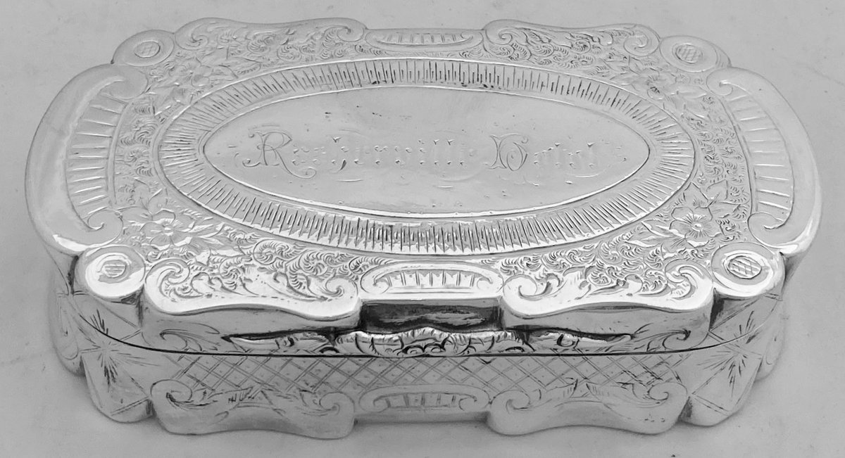 A Victorian silver plated table snuff box for the Rosherville Hotel, Northfleet, Kent. #Gravesend #antiques