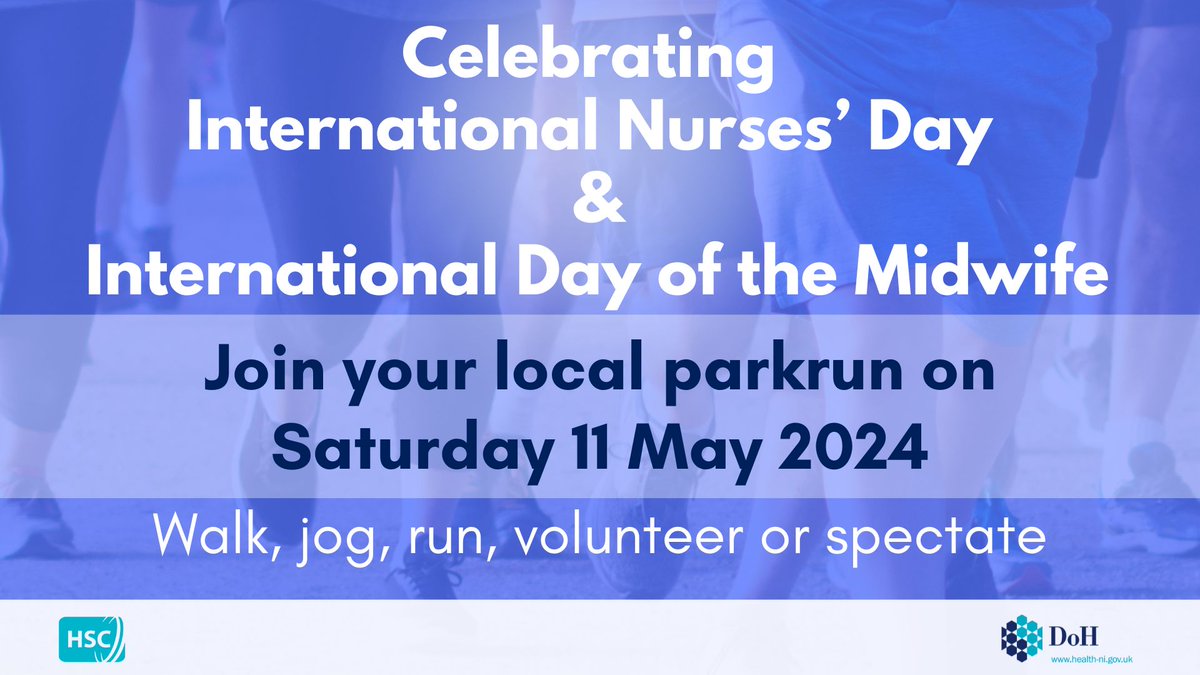 Join us as we celebrate International Day of the Midwife #IDM2024 and International Nurses Day #IND2024 with @parkrunUK 🏃🏃‍♀️ Register for your local parkrun and take part on 11 May🚶🚶‍♀️ ➡️Register here: parkrun.org.uk/register/