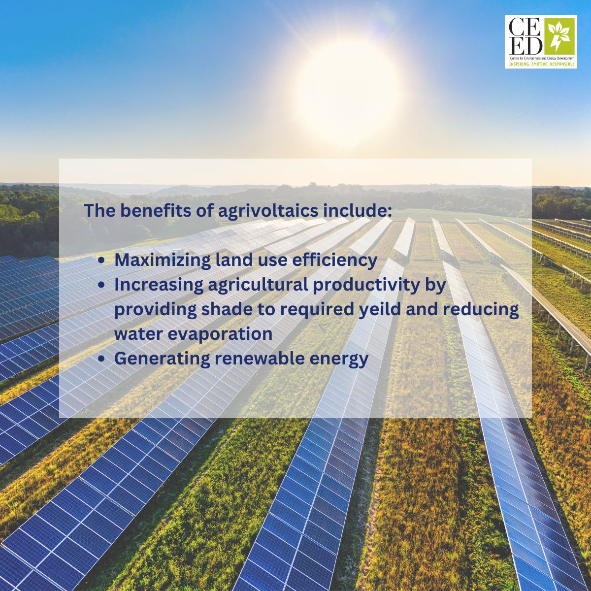 The practice of Agrivoltaics can help mitigate land-use conflicts by allowing farmers to continue agricultural activities while also participating in renewable energy production. #Agrivoltaics #SolarEnergy #Sustainability #Agriculture #RenewableEnergy