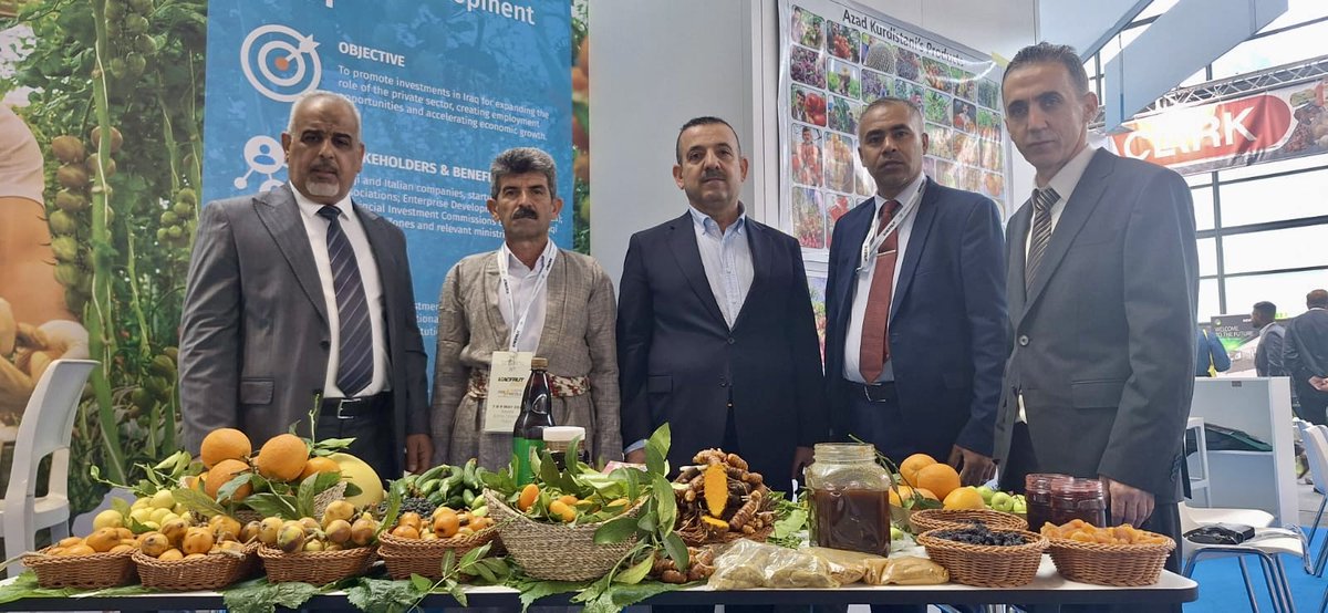 🍇 Come visit us at @MacfrutFiera in #Rimini and meet our delegates from #Iraq including #Kurdistan region! 🇮🇶 🍊 See their local products & engage in interesting conversations on #fruit cultivation & processing to discover new partners! 🤝 📍 #Macfrut Pavilion D5 - Stand 175
