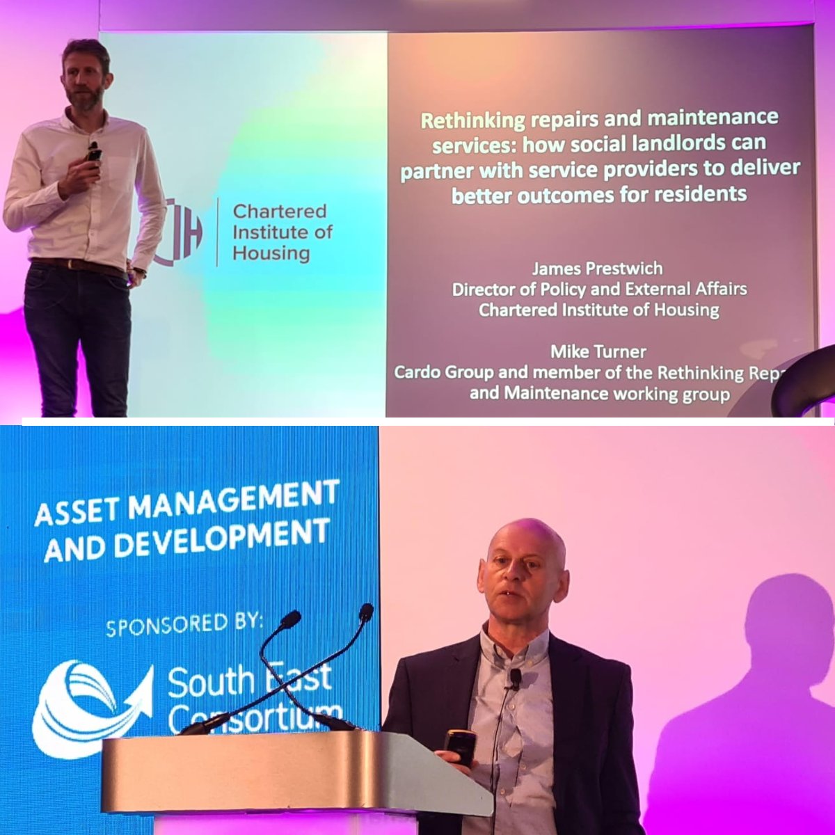 Engaging discussions at #HousingBrighton on 'Rethinking Repairs and Maintenance' session chaired by @JPrestwichHsg . Mike Turner highlighted guiding principles for landlords to modernize repairs. Proud that Axis’ clients lead in resident-focused service. @CIHhousing @CIH_events