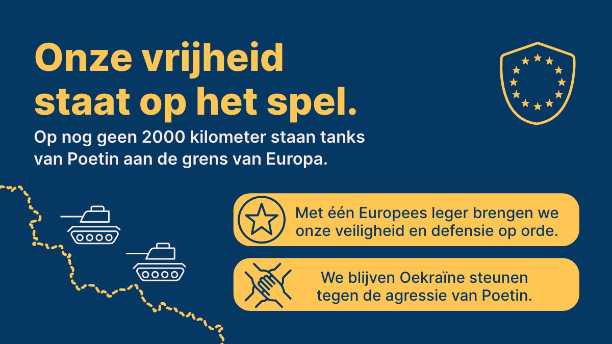 Het is Europadag! Europa zorgt ervoor dat we leven in vrede, vrijheid en welvaart. Populistische partijen willen onze Europese samenwerking van binnenuit slopen. Dat speelt Poetin in de kaart. Laten we samen bouwen aan een sterk Europa voor Nederland en voor onze veiligheid 🇪🇺🇳🇱