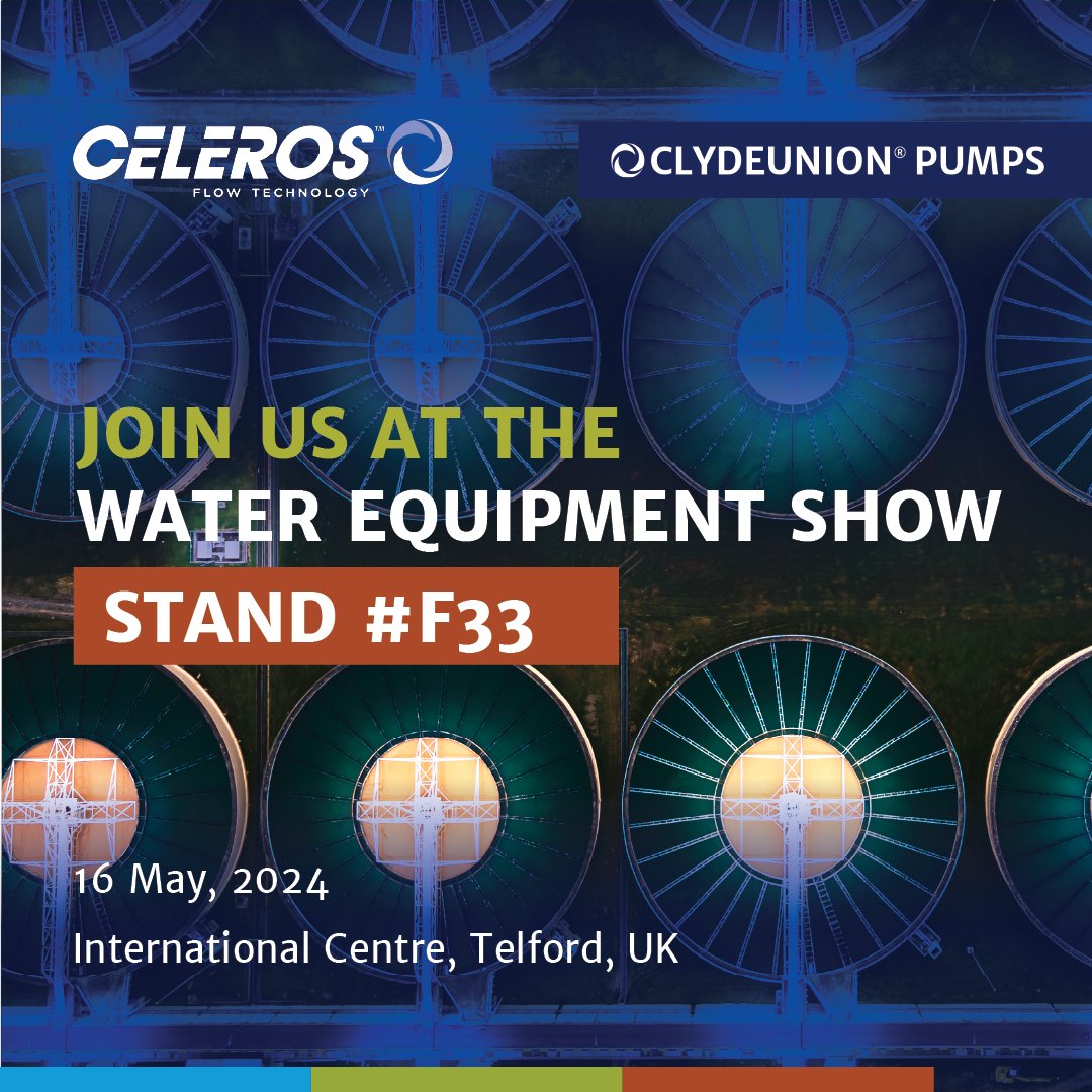 Visit our ClydeUnion Pumps team at #WES2024 on 16 May to learn about the latest flow control solutions for #industrial and #municipal #water systems.

#CelerosFT #pumps