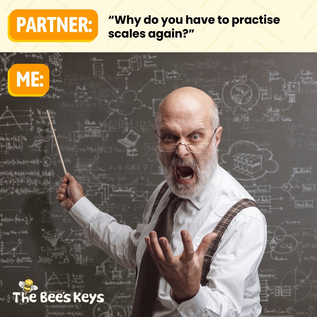 For the one millionth time!...

#TheBeeskeys #Swindon #PianoLessons #AdultLearners #Goals #PracticeMakesPerfect #MusicTheory #ScientificApproach #SkillDevelopment #MusicEducation #Dedication #Progression #Consistency #ScalePractice #MusicStudents #InstrumentalSkills ]