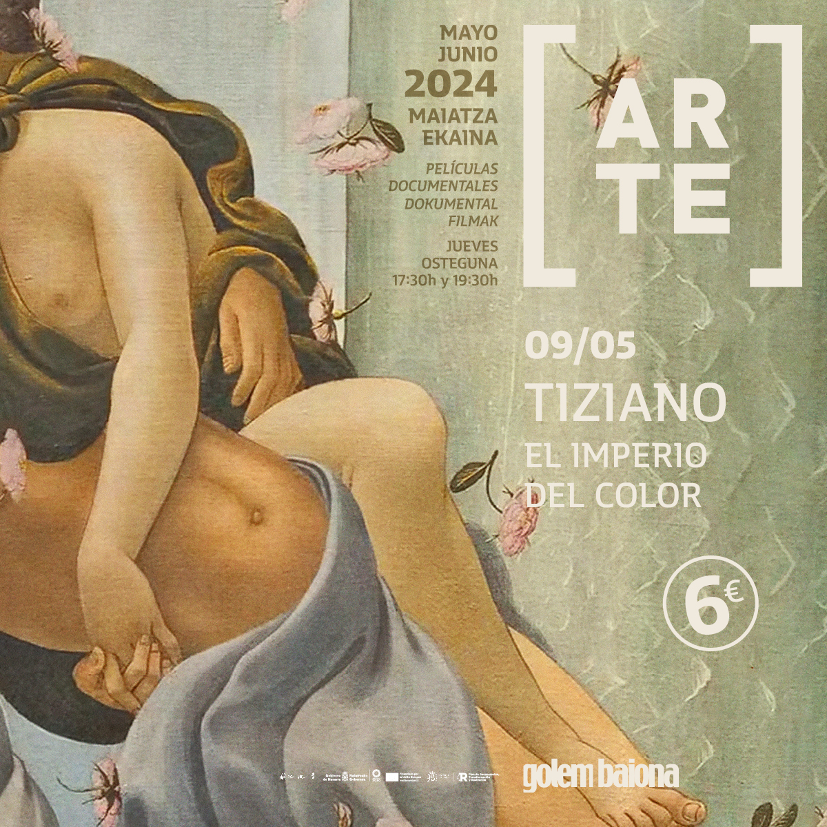 🎨 Hoy arrancamos una nueva edición de #GolemArte con el pintor que conquistó Venecia eclipsando a sus contemporáneos y pasando a la historia como un innovador y brillante emprendedor: #Tiziano, el imperio del color. Entradas 🎟️: ow.ly/sO0B50RA8pU