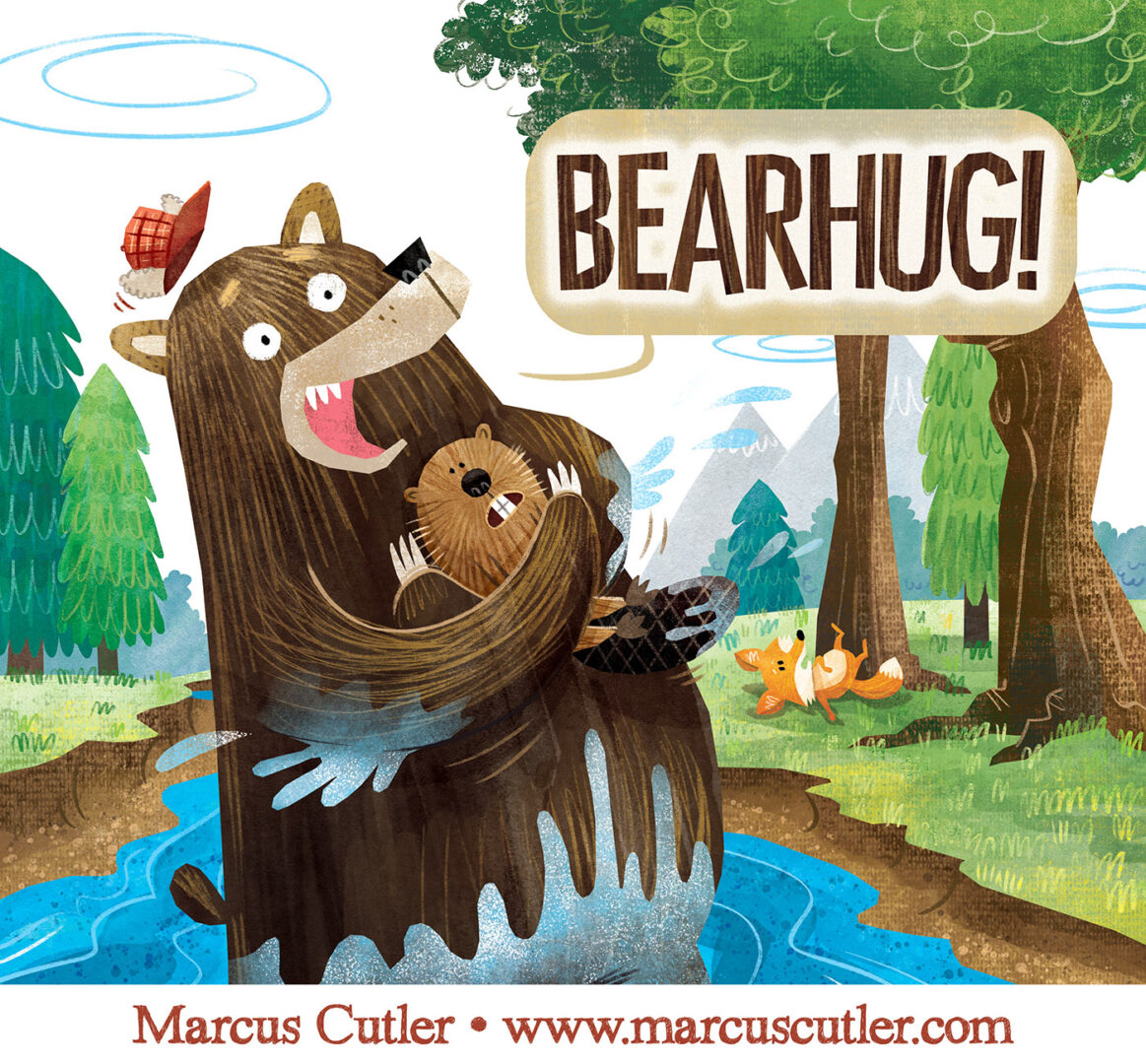 Bearhug! Personal work by artist @MarcusCutler 🐻 See more of their art at hireillo.com/marcus-cutler/ #Art #ChildrensIllustration #Publishing