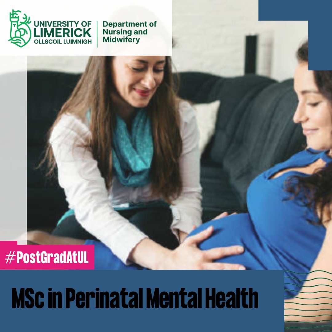 Interested in MSc Perinatal Mental Health? See the link for more information.

Applications close: Friday 28th June 2024.

Funding close: 31st May 2024.

Apply online today or find more information at ul.ie/gps/course/per…

#UL #PerinatalMentalHealth #PostGradAtUL