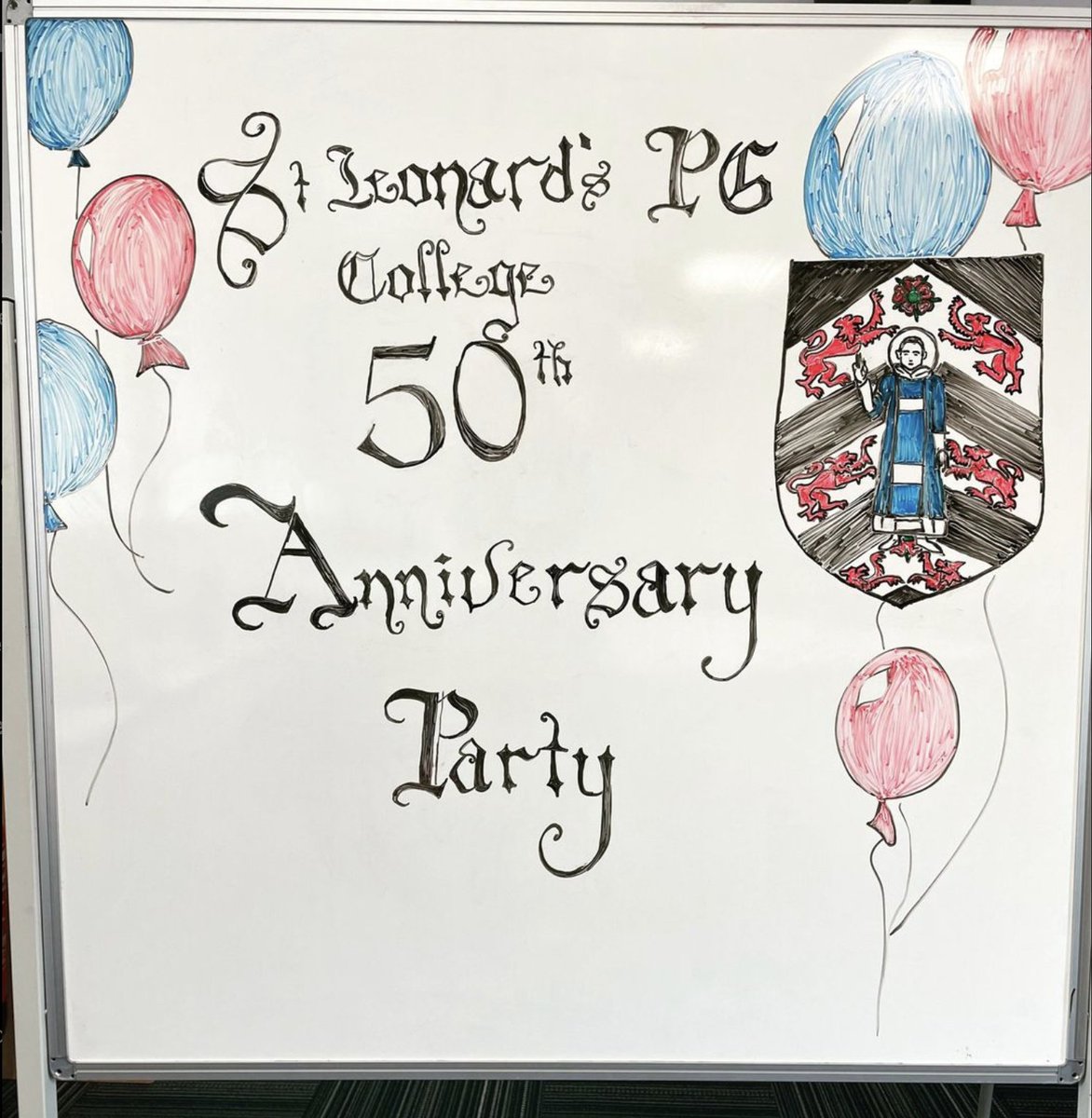 Tomorrow, Friday 10th May, we'll be hosting the St Leonard's 50th Anniversary Party from 4.00-6.00pm in Muir in OBS! Wine, beer, non-alcoholic drinks, mini fudge donuts, assorted cheeses, pizza, and a buffet will be provided! Weather-permitting, there will be lawn games outside!