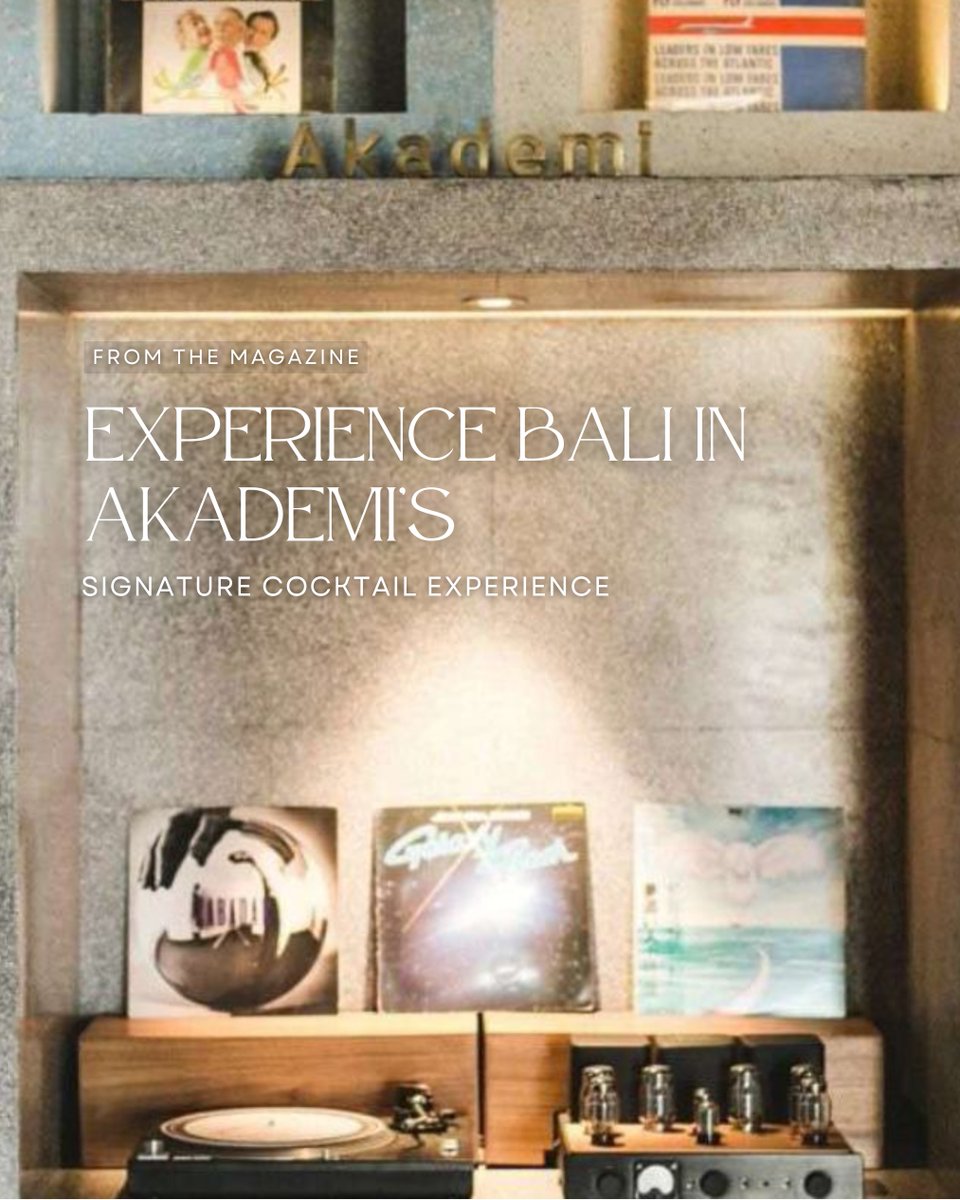 Championing the perfect mix of innovation and tradition, Akademi is a small and intimate cocktail bar in Seminyak with the biggest flavors. 

bit.ly/3WtUZDG

#akademibar #mixologyexperience #Seminyaknightlife #craftedcocktails #drinkswithflavor #cocktailculture