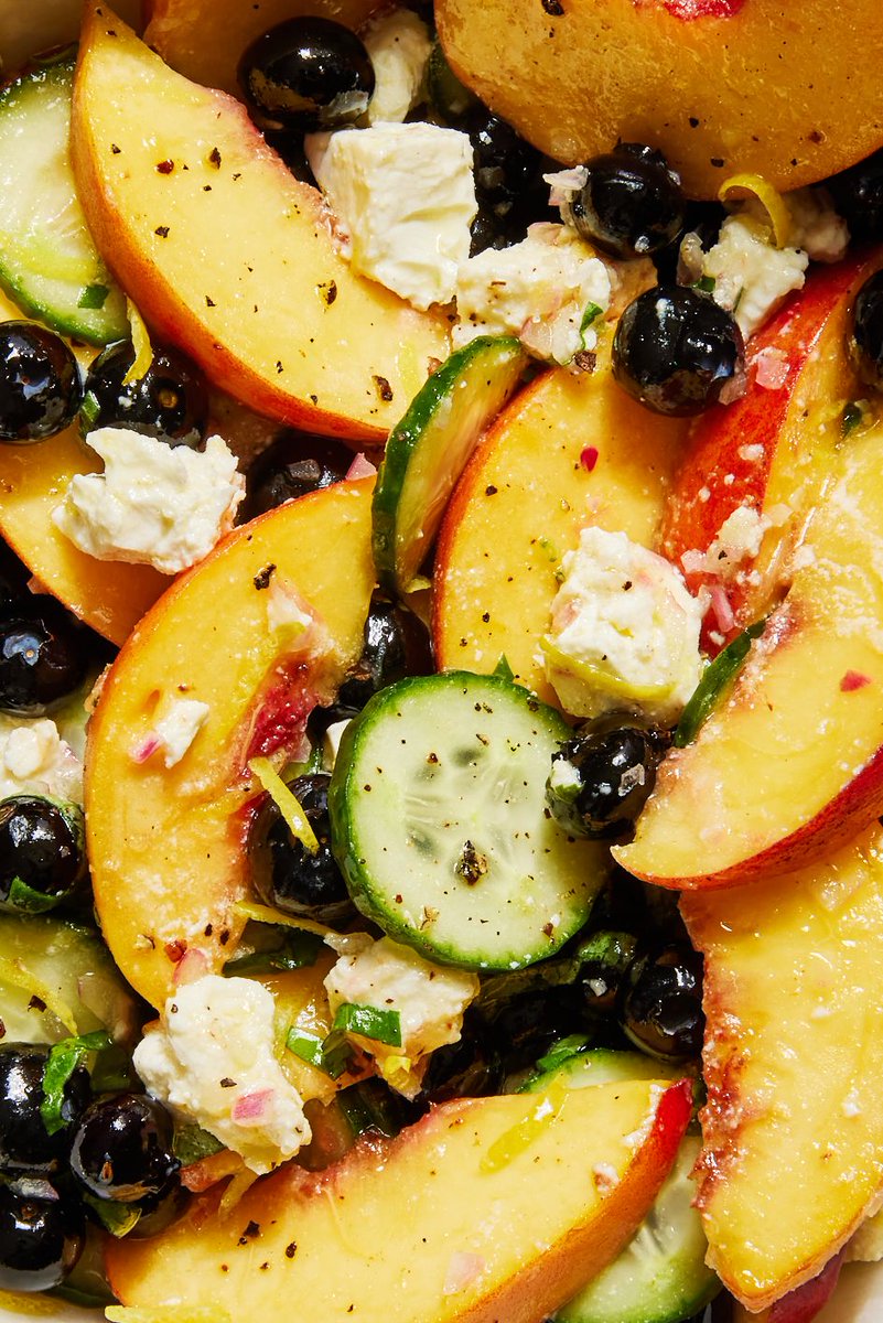 Blueberry Peach Feta Salad #different_recipes #recipe #recipes #healthyfood #healthylifestyle #healthy #fitness #homecooking #healthyeating #homemade #nutrition #fit #healthyrecipes #eatclean #lifestyle #healthylife #cleaneating #vegetarian #keto #Salad