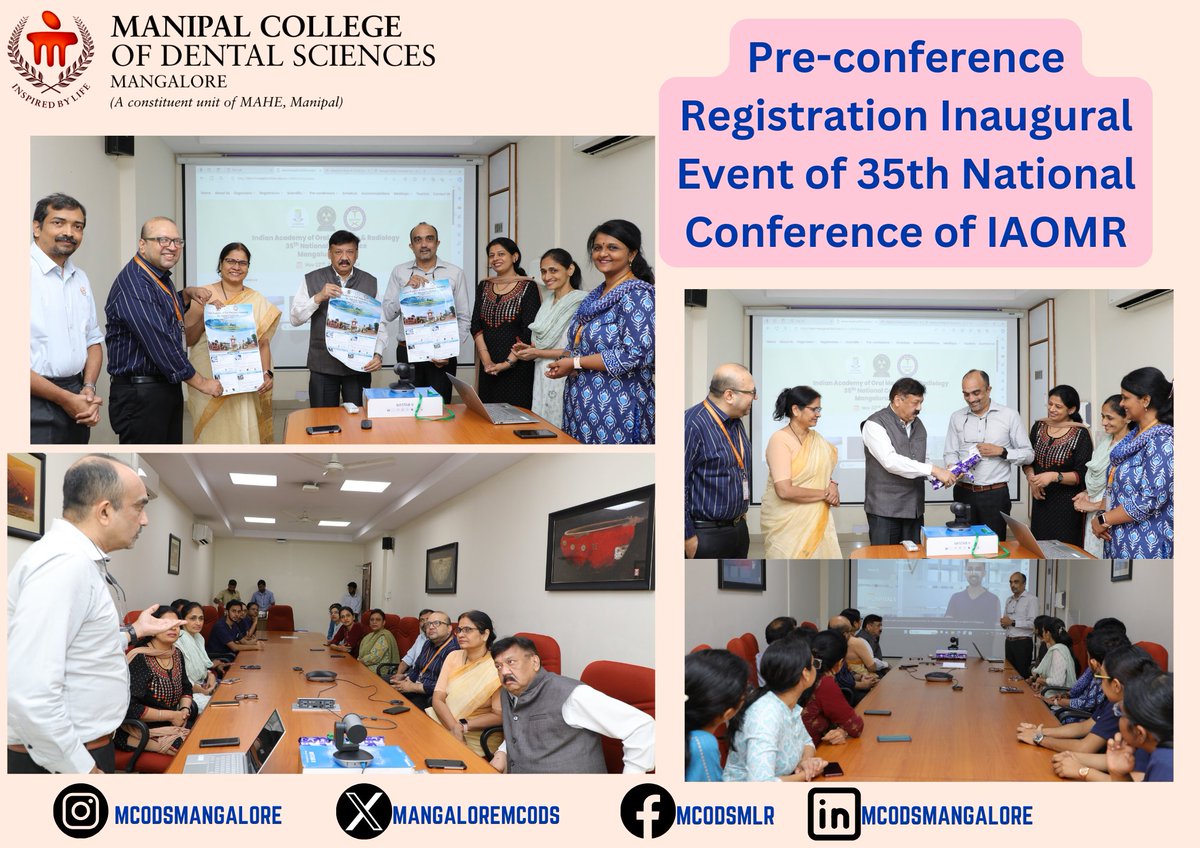 Pre-conference Registration Inaugural Event of 35th National Conference of Indian Association of Oral Medicine and Radiology
#mahemanipal #mcodsmlr #mahe_manipal #mcodsmangalore