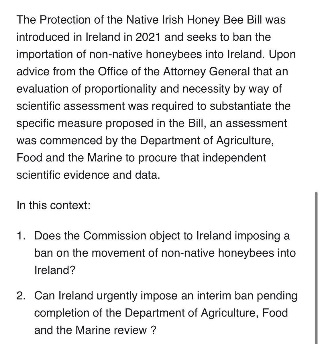 jackpowerIT's tweet photo. Green MEP Grace O’Sullivan wants to end freedom of movement in the EU (for honeybees) https://t.co/s1oxU8p6E8