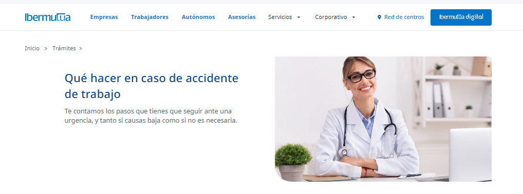 Ibermutua's tweet photo. ❓ ¿Sabes cómo debes actuar en caso de #accidentedetrabajo?. En nuestra web,  puedes encontrar la información completa para resolver tus dudas. Este es el enlace directo  ⏩ https://t.co/NK3KyCiv6y https://t.co/DL3JRbEkgp