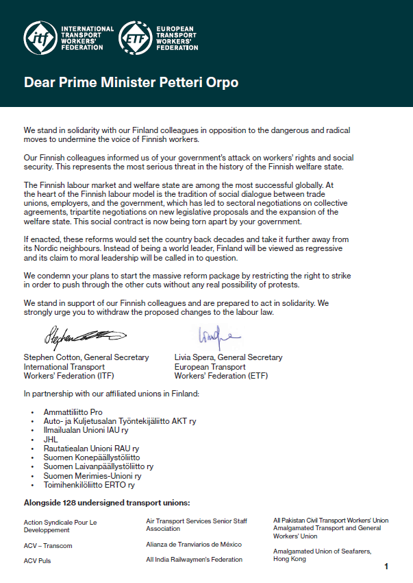 International Transport Workers' Federation (ITF) tweet media