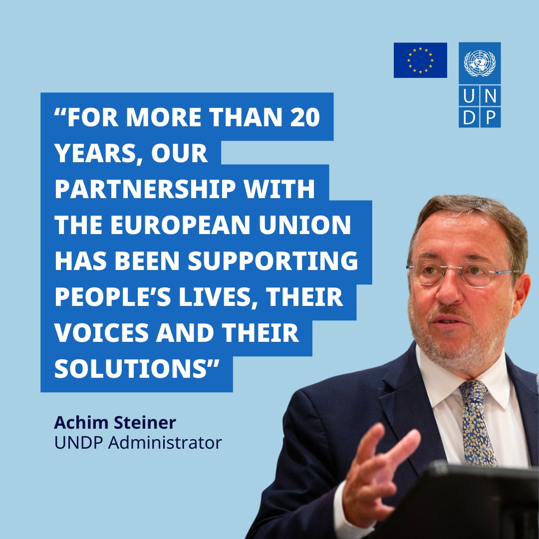 On #EuropeDay, we honor the pillars of peace & unity, essential for addressing today's global challenges. Thank you to the #EU🇪🇺 for our invaluable partnership. Together, we empower communities, amplify voices & foster local solutions for advancing #SDGs. #UNDPEUpartnership20