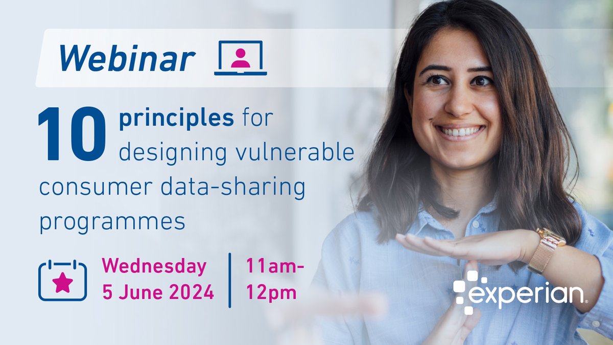 Did you know that many vulnerable consumers are unable to access essential services, which creates a gap in data? Join the latest #webinar as we discuss the principles for designing vulnerable consumer #DataSharing programmes. Register now: bit.ly/4bclEti