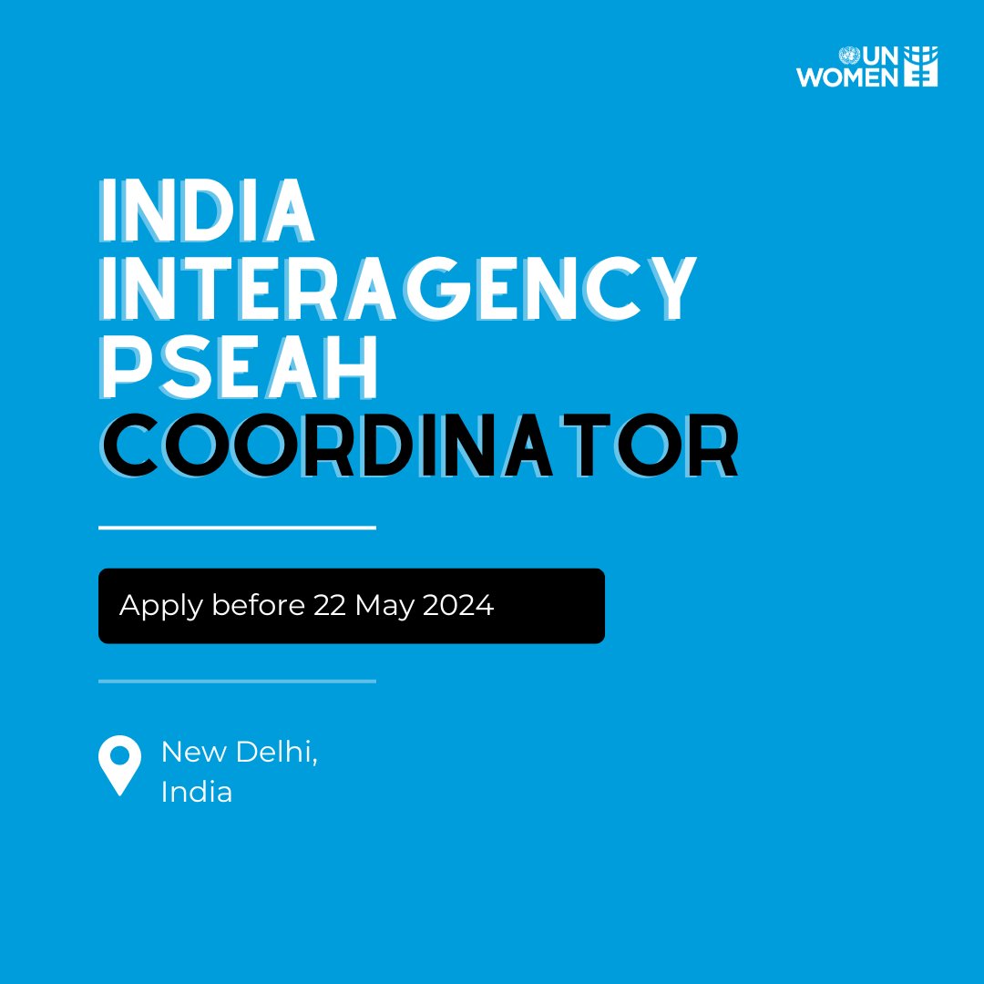 Are you passionate about gender equality? Do you have expertise in working on Protection from Sexual Exploitation, Abuse, and Harassment? We're looking for an India Interagency PSEAH Coordinator to join us. 

Apply here: unwo.men/h1Rk50RA2uv 

#FeministJobsIndia #UNJobs