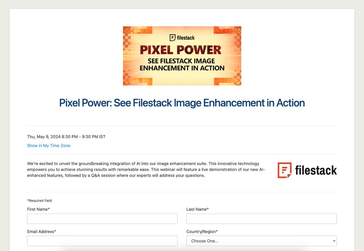 What kind of CMS are you using for managing images on your website? This is your chance to learn how you can integrate AI into image enhancement. Register: register.gotowebinar.com/register/53178… Join the 'Pixel Power: See Filestack Image Enhancement in Action' webinar for live demos of…