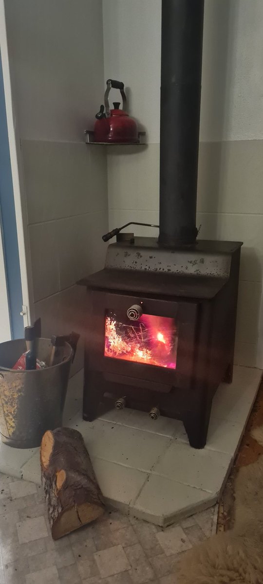 @grant_farquhar 🙋‍♀️
And the wetback is gently simmering the hot water cylinder 🔥 
Currently 3.4 deg C outside at 10.38pm, it will be a chilly morning..