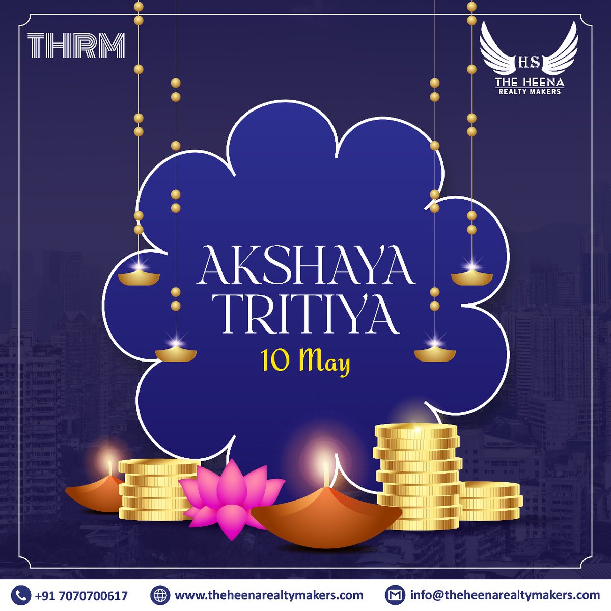 🌟 Happy #AkshayTritiya from #The_Heena_Realty_Makers! 🎉 May this day bring endless opportunities, unfading prosperity, and unbounded happiness. Let's build legacies that stand the test of time. Here's to growth, abundance, and joy! 🏠✨ #EternalProsperity