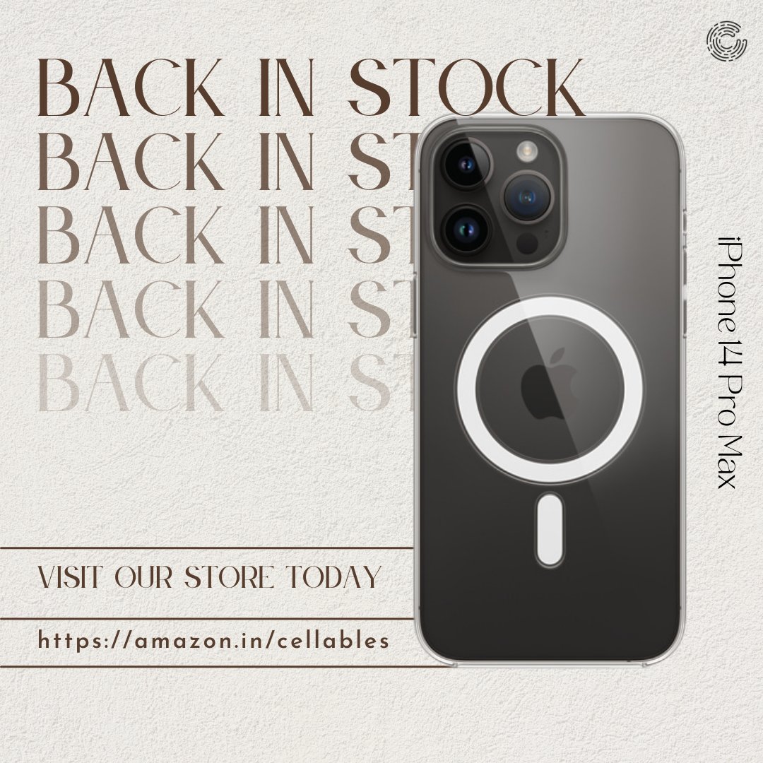 Exciting news for iPhone 14 Pro Max users! 📱 Our clear cases with wireless magnetic charging support are back in stock at Cellables. Don't miss out. Shop now! 
amazon.in/cellables
#Cellables #iPhone14ProMax #WirelessCharging #ThinkFeelCell