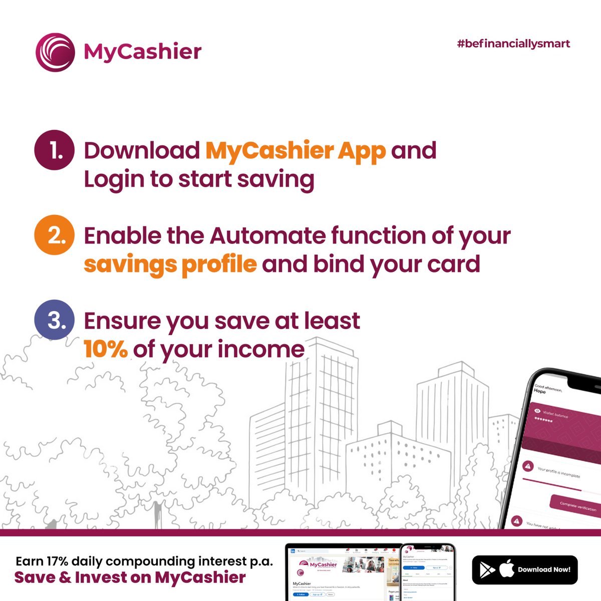 Stop the spending struggle! Set up automated savings with MyCahsier and watch your money grow.

It's that easy! Link in bio.

#SavingsGoals #MyCashierlife