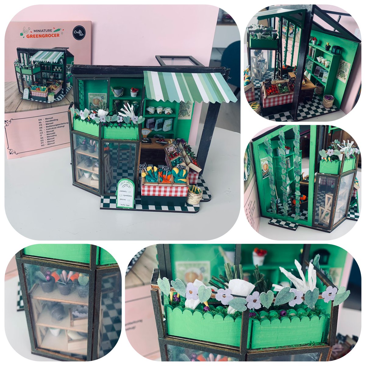 Yes, eindelijk helemaal af. Echt lang mee bezig geweest. Maar met elke dag gewoon iets kom je er ook. Happy met het eindresultaat! #Miniatuur #TinyHome #TinyGreenGrocer #KleineGroentenWinkel #Action #Bouwen #Knutselen #Ontspanning