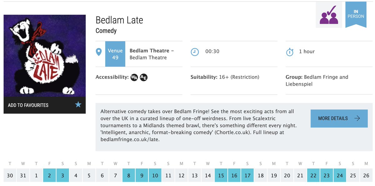Back at the Fringe doing three shows this year.  Look on my works, ye mighty, and buy tickets