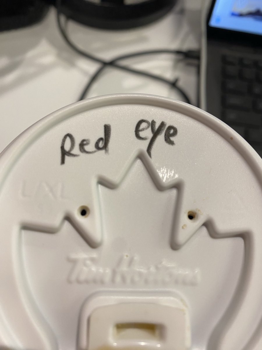 Have never seen my Coffee marked as such. They could also substitute for “Red Eye”, “Morning Radio—Stanley Cup Playoffs”?….