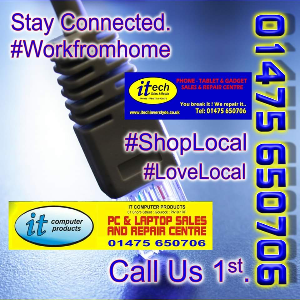 . @ITComputerPro - @itechInverclyde Shore Street Gourock - help you stay connected. Shop open 9 to 5. #Inverclyde #Gourock #ChooseLocal #ScotlandLovesLocal