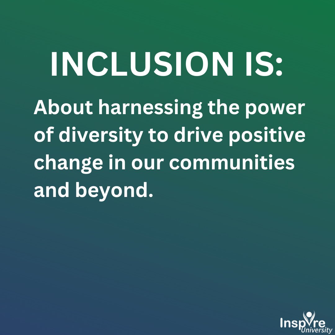 Inclusion is about harnessing the power of diversity to drive positive change in our communities and beyond. #InspireU #DisabilityInclusion #DisabilityAction #InspirationalSpeaker #MotivationalSpeaker