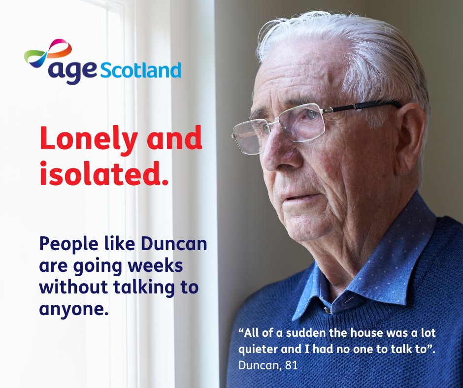 By donating just £5 you can fund a friendship call to support a lonely older person in need. Thousands of older people like Duncan feel desperately alone and isolated. It doesn’t have to be this way. Read more about Duncan’s journey and how you can help: age.scot/isolated