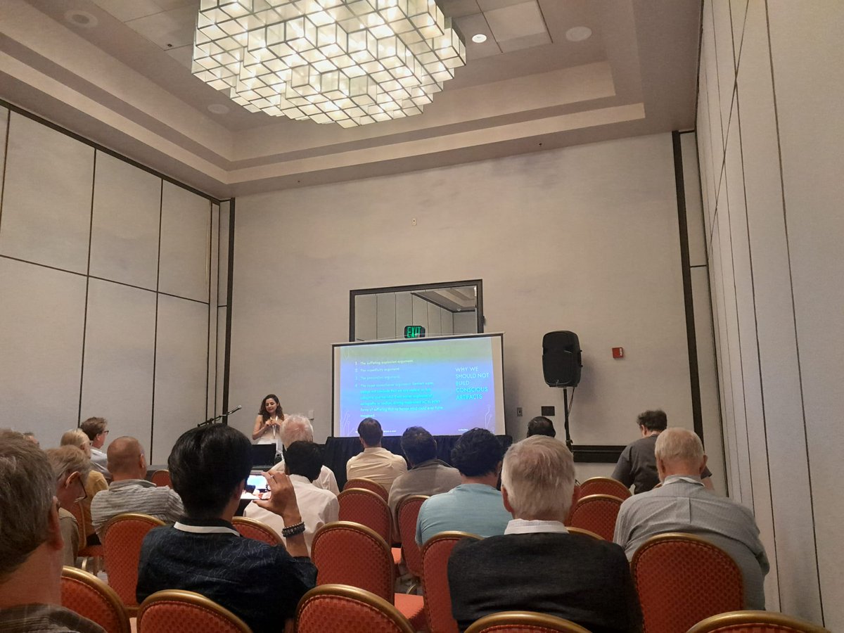 🚀At the 30th anniversary of the Science of Consciousness Conference, <a href="/AidaElam/">Aïda Elamrani</a> from team #ASTOUND joined  Stuart Hameroff, David Chalmers, Christof Koch, and Susan Blackmore. This year's event celebrated three decades of immense progress in understanding #AI consciousness.