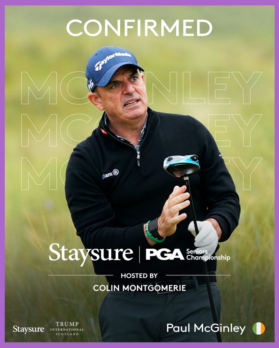 Another Ryder Cup captain @mcginleygolf is confirmed for the Staysure PGA Seniors Championship hosted by @montgomeriefdn at Trump International Golf Links at the end of July. Get your ticket now, click here > > > tickets.legendstour.com/eut/#/b4b64b60… Price saving for buying online. #SPGASC