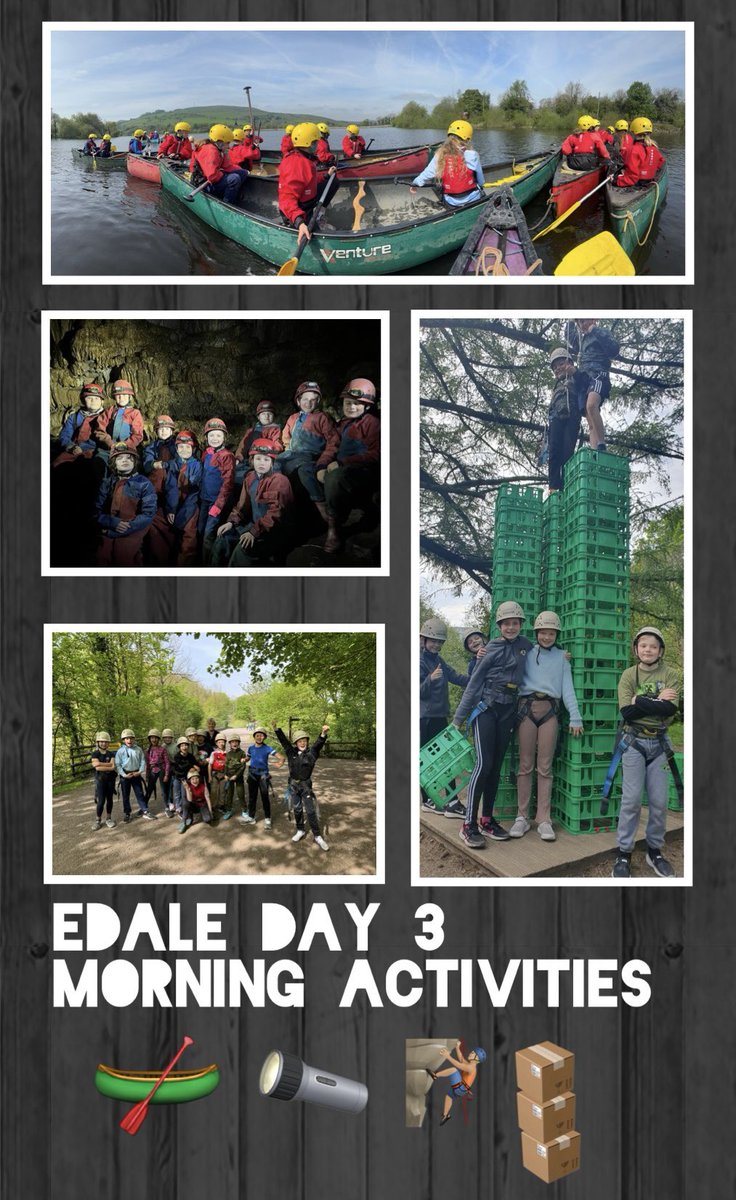 After a good sleep last night, our Year 5s were up and at it for their final full day at Edale today. A bumper lineup of fun filled activities for our groups before a spot of lunch! 🛶🧗🏼‍♂️🔦📦 #RGSedale2024