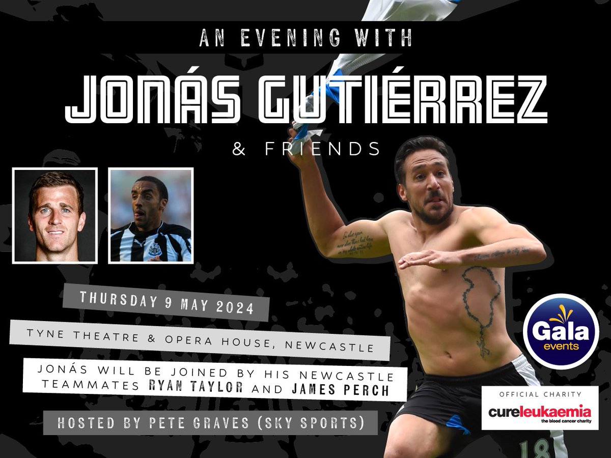 ⚪️⚫️ TICKETS FOR TONIGHT ⚫️⚪️ An Evening with Jonas Gutierrez, ex-midfielder for NUFC, is here TONIGHT! Tickets are still available for fans making last minute plans to see the 'Spider-Man' on stage. Book online or at our door⚽️ 📅Thu 9 May 2024 🎟 bit.ly/TTjonas