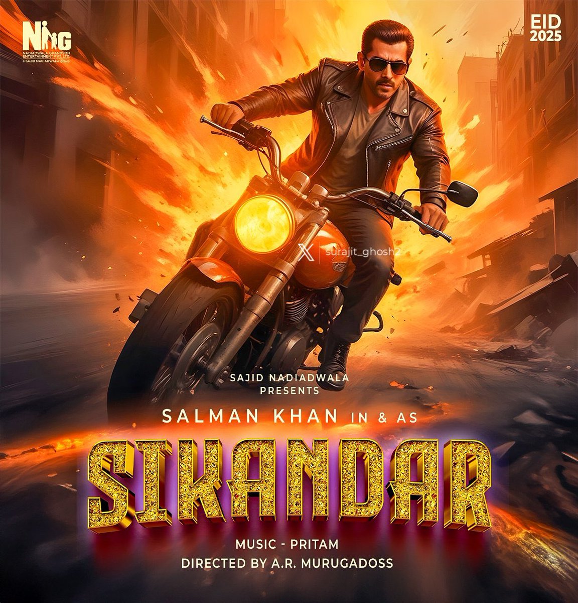 This fan made poster of Megastar #SalmanKhan’s #Sikandar is 🔥 #RashmikaMandanna Design by @surajit_ghosh2