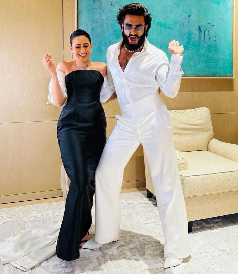 'With my most favourite #RanveerSingh 🤗🥰' - #KarismaKapoor 
awww i love them!!🥹 two of the most fun-loving personalities in bwood and they adore each other! 💞  if only we had creative filmmakers who could envision a hilarious film for these firecrackers to do together 💃🕺