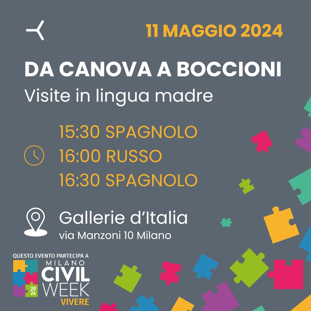 En el marco de la #CivilWeek de Milán, @ConsulMexMIL  comparte la invitación de #AmiciDelFai para visitar de manera gratuita @gallerieditalia en español el sábado 11/5 en dos turnos, el 1º a las 3:30pm y el 2º a las 4:30p 
📧Reserva tu lugar: amicidelfai@fondoambiente.it