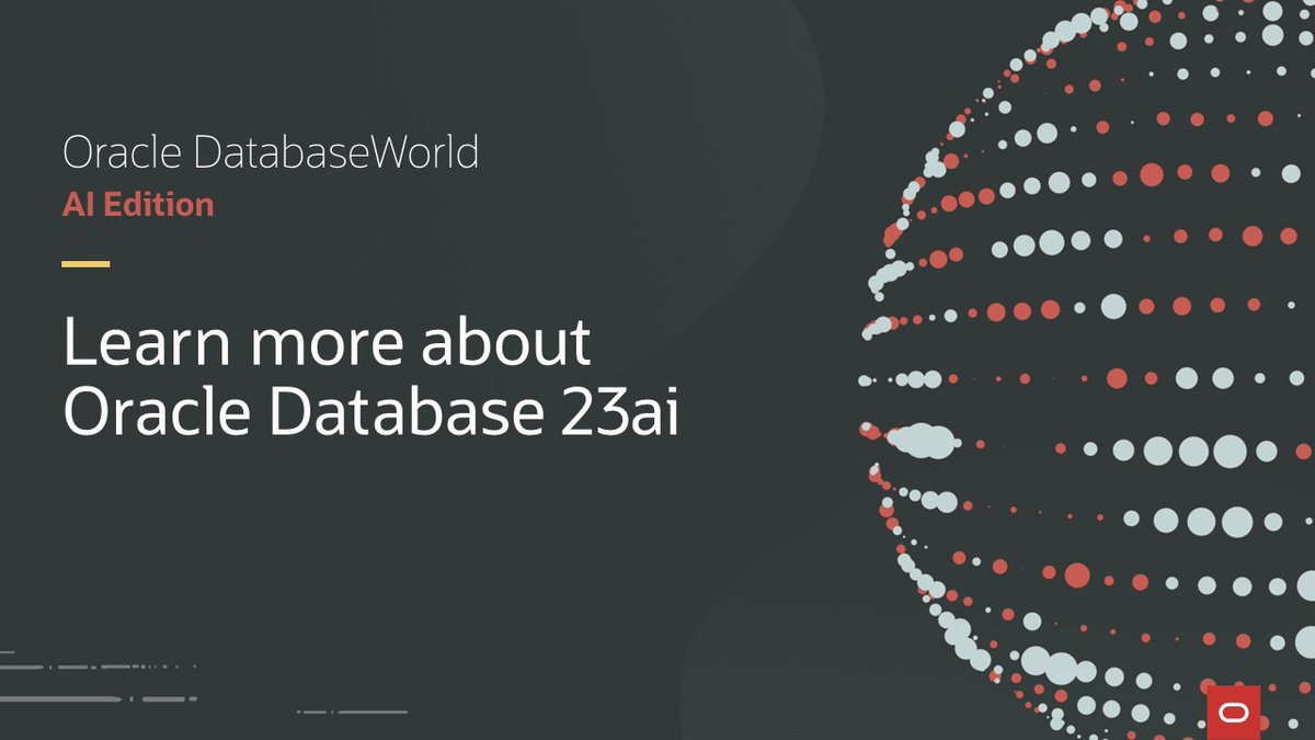 Learn how to bring AI and more to your data. Get insights on AI Vector Search, simplified app dev with JSON Relational Duality, app acceleration with True Cache, tackling data residency with Globally Distributed Database, and much more. Register now at social.ora.cl/6017jSOEh