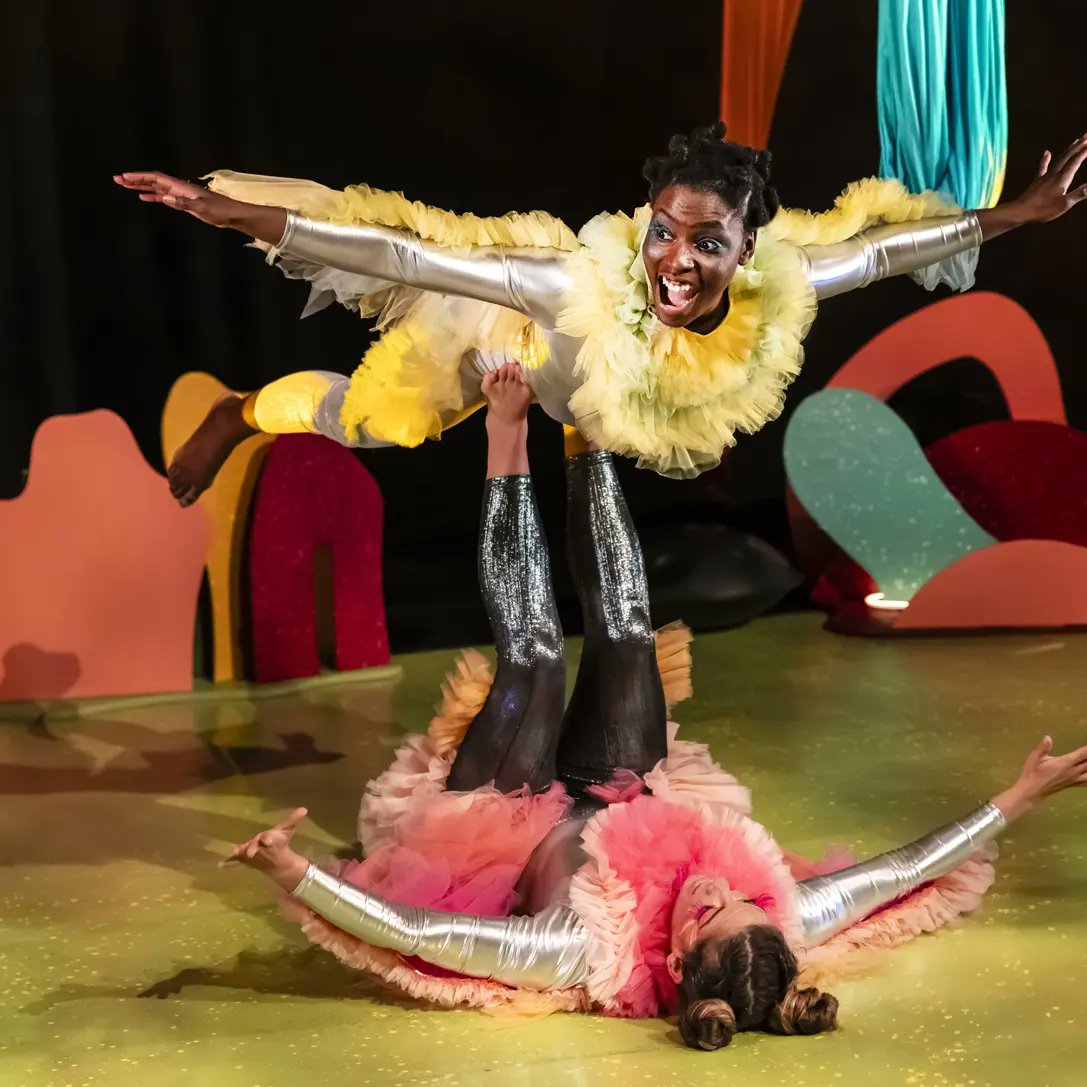 Unveiling the incredible production shots from Take Flight taken by @peachyraith Design @HannahBoothman Director @RiaPiaFace featuring @ChatterFaz and @InesSampaio94 Tickets available for this gorgeous sensory show for babies this Saturday @dedaderby